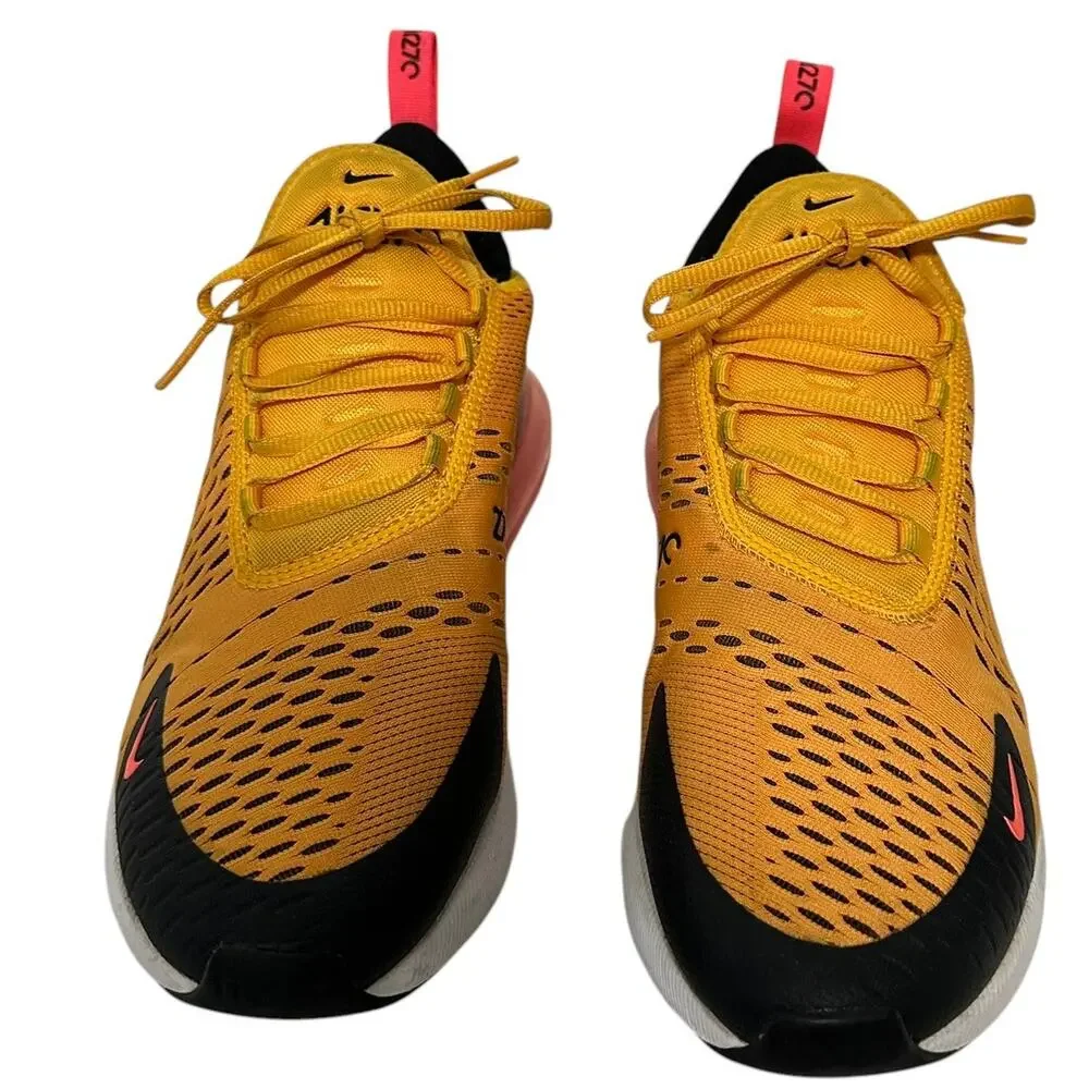 Nike Air Max 270 Tiger Uni Gold Black Hot Punch Sneakers Men's (8.5) AH8050-004